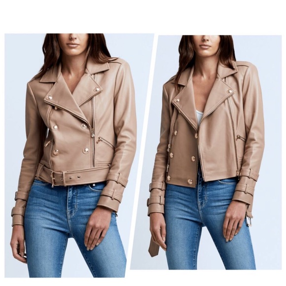 NWT L’Agence Billie belted leather jacket - Picture 2 of 10